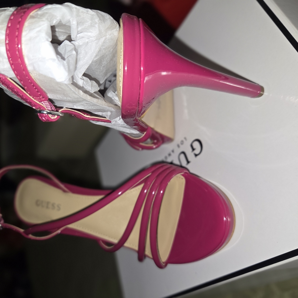 GUESS Women's Pink Strappy Heels